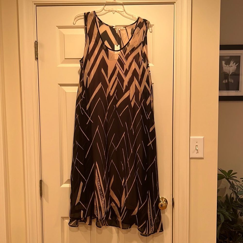 Brown and pink anthropology sheath dress , new
